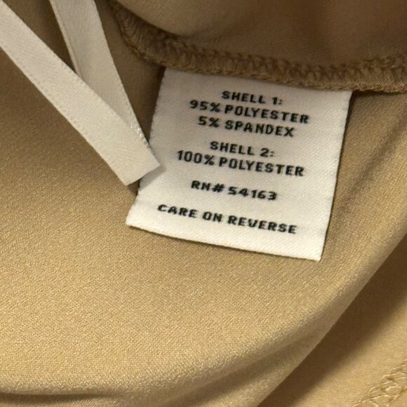 Tommy Hilfiger Tan Ruffle Sleeveless Blouse Sz XL Soft Elegant Chic Casual Top - Picture 4 of 12